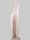 Plus Size Elegant White Cutout Out Lace Sexy Nightgown - Love It Curvy