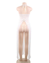 Plus Size Elegant White Cutout Out Lace Sexy Nightgown - Love It Curvy