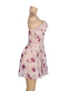 Plus size floral mesh babydoll lingerie set with ruffle details, image 9