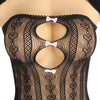 Plus Size Heart Mesh Bow Bodystocking Two-Piece Set - Love It Curvy