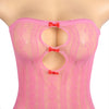 Plus Size Heart Mesh Bow Bodystocking Two-Piece Set - Love It Curvy