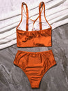 Love It Curvy Black Twist Front High Waist Bikini Set with Tummy Control