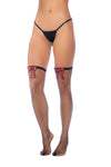 Diamond Fishnet Thigh Highs with Plaid Bows by Mapale at Love It Curvy