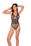 Rhinestone Floral Fishnet Bodysuit by Mapale at Love It Curvy