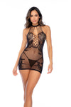 1150 One Size Rose Fishnet Chemise Black by Mapale at Love It Curvy