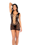 Cutout Fishnet Chemise by Mapale at Love It Curvy