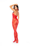 Heart Fishnet Bodystocking with Rhinestone Detail by Mapale at Love It Curvy