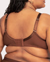Curvy Couture Sheer Mesh Full Coverage Unlined Underwire Bra in Chocolate Nude