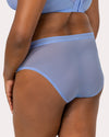 Sheer Mesh High Cut Brief Panty - Denim Blue
