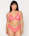 Sheer Mesh High Cut Brief Panty - Sunset Glow