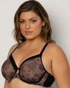 Curvy Couture Sheer Mesh Full Coverage Unlined Underwire Bra in Chantilly