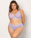 Curvy Couture Sheer Mesh Full Coverage Unlined Underwire Bra in Lavender Mist