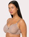 Curvy Couture Sheer Whisper Full Coverage Unlined Underwire Bra in Bark