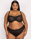 Sheer Mesh High Cut Brief - Black Hue