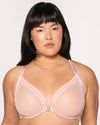 Sheer Mesh Front Close Racerback Unlined Bra | Love It Curvy
