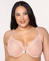 Sheer Mesh Front Close Racerback Unlined Bra | Love It Curvy