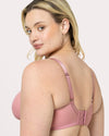 Curvy Couture Sheer Mesh Full Coverage Underwire Bra with Geometric Trim in Wisteria