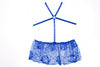 Madelyn Open-Cup Lace Babydoll and Panty in Blue, front view