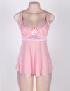 Plus Size Pink Lace Lingerie Dress - Love It Curvy