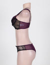 Plus Size Naughty Purple Cute Boudoir Bra Set With Underwire - Love It Curvy
