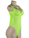 Plus Size Underwired Sheer Lace Bodysuit - Love It Curvy