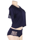 Stretchy Modal Casual Sleepwear Two Piece Set - Love It Curvy