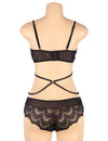 Plus Size Black Delicate Flowers Lace Teddy With Underwire - Love It Curvy