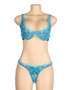 Sexy Floral Two Tone Lace Bra And Panty Set in purple - Love It Curvy
