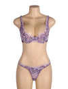 Love It Curvy: Floral Two-Tone Lace Bra And Panty Set in purple - Love It Curvy