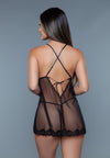 Bridgette plus size floral lace and sheer mesh babydoll set, image 8
