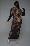 Innocent Touch Sheer Lace Dress shown on model