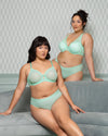 Sheer Mesh High Cut Brief Panty - Mint Chip