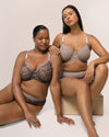 Curvy Couture Sheer Whisper Full Coverage Unlined Underwire Bra in Bark