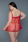 Valentina Heart Mesh Babydoll Set | Love It Curvy
