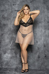Plus Size Chic Sheer Babydoll with Lace Cups by Mapale at Love It Curvy