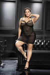 Plus Size Basic Mesh and Lace Accents Babydoll by Mapale at Love It Curvy