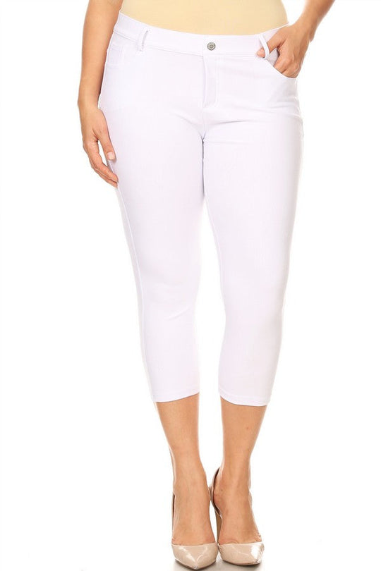 Love It Curvy Plus Size Classic Solid Skinny Jeggings