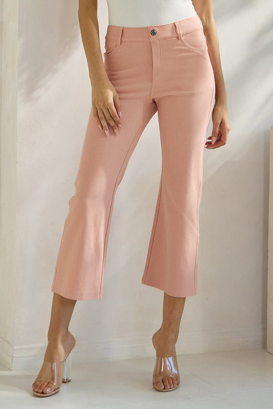 Love It Curvy Classic Solid Straight Leg Crop Jeggings