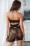 Love It Curvy Floral Cross Back Fishnet Dress
