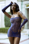 Love It Curvy Off The Shoulder Fishnet Dress