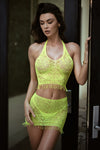 Eyelash Lace Two-Piece Bodystocking with Thong | Love It Curvy