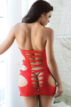 Love It Curvy Solid Cutout Mini Bodystocking Dress