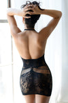 Love It Curvy Lacey Fishnet Halter Fishnet Dress
