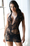 Love It Curvy Lacey Fishnet Halter Fishnet Dress