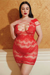 Love It Curvy Darling Multi Net Fishnet Dress with Thong