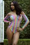 Love It Curvy Live for Tonight Rainbow Bodysuit Bodystocking