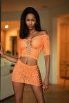Two-Piece Rhinestone Skirt Set with Thong | Love It Curvy