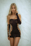 Starry Night Glitter Bodysuit & Dress Overlay Set | Love It Curvy