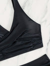 Love It Curvy Black Twist Front High Waist Bikini Set with Tummy Control