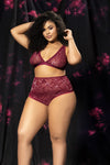 Plus Floral Print Triangle Top and Panty Set by Mapale at Love It Curvy